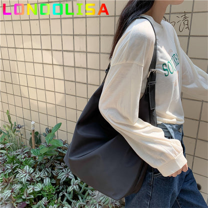 Ladies Nylon Shoulder Bag INS Women Large Capacity Shopper Tote Handbag Casual Korean Female Shopping Messenger Neutral  Sac