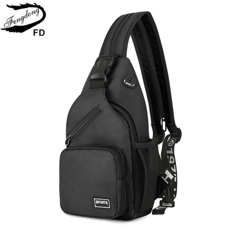 Fengdong small crossbody bags for women messenger bags casual sling chest bag female mini travel bag sport shoulder bag pack