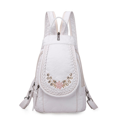 High Quality Backpack for Women New White Leather Backpack School Bag for Teenage Girls Female Travel Backpack Mochila