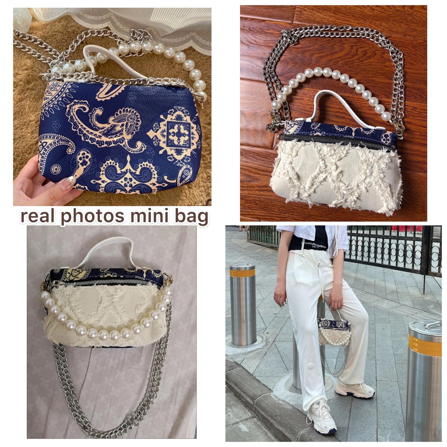 Vintage Flowers Women&#39;s Stitching Mini Crossbody Bag Retro Design Ladies Small Shoulder Bags Female Girls Clutch Purse Handbags