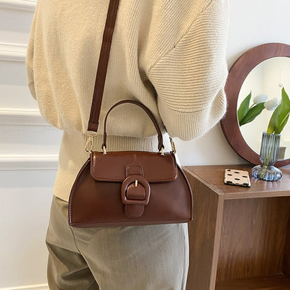 Retro New Fashion PU Leather Crossbody Bags for Women Solid Color Casual Small Flap Handbags Female Daily Shoulder Messenger Bag