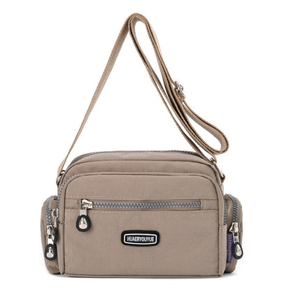 Women Fashion Nylon Shoulder Bag Solid Color Zipper Waterproof  Female Crossbody Bag Ladies Travel Handbag