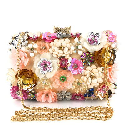 Boutique De FGG Elegant Women Flower Clutch Evening Bags Wedding Purses Bridal Handbags Party Dinner Bag