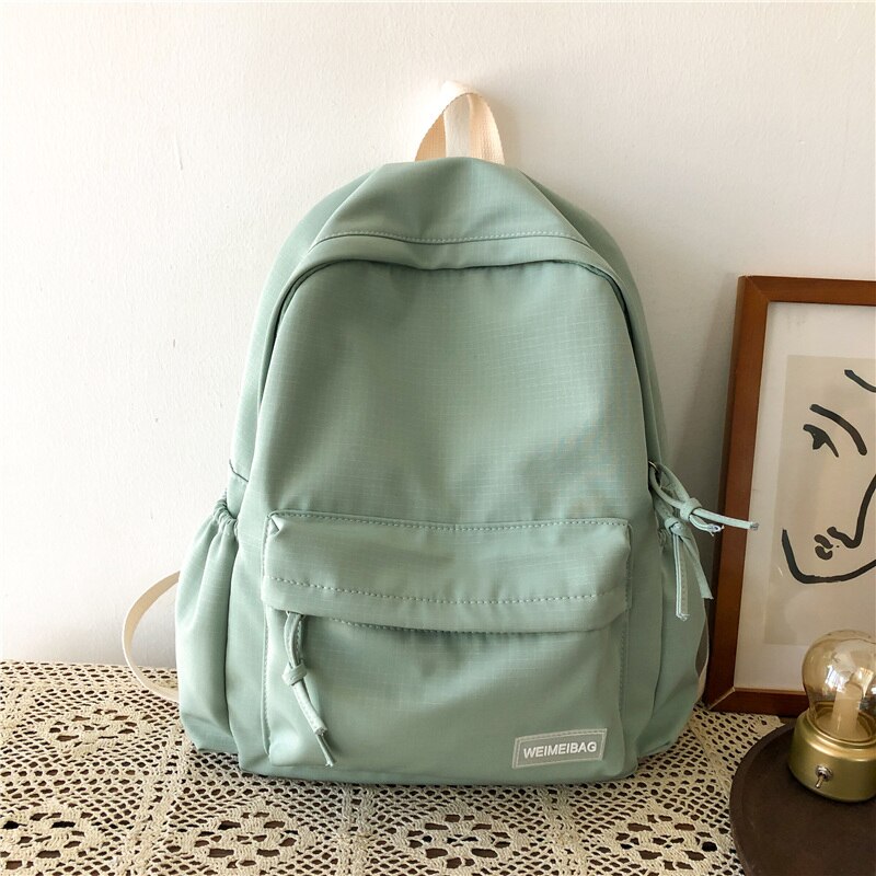 EST Waterproof Nylon Women School backpack Large Solid Color Girls Travel Bag College Schoolbag Female Laptop Back Pack Mochilas