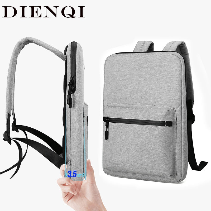 DIENQI New Ultra-thin Laptop Backpack For 14&quot; 15.6&quot; Laptop Man Bag Multi-use Women Men Work Bag Waterproof Thin Computer Backbag