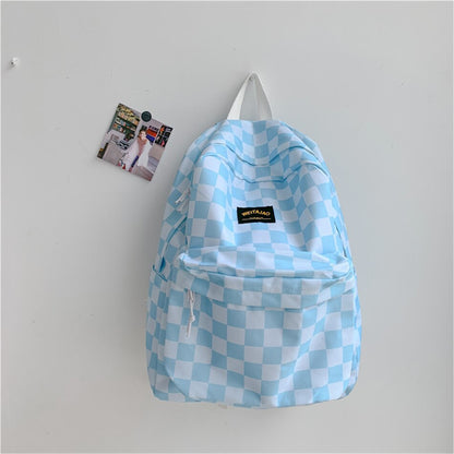 Fashion Plaid Women Backpack Waterproof Oxford School Backpacks Shoulder Bags for Women New Light Travel Bag for Girls Back Pack