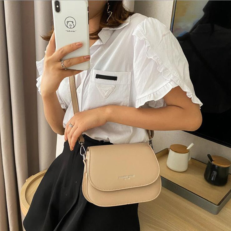 SWDF New Fashion Trend Crossbody Bags for Women Solid Flap Shoulder Bag Designer Handbags and Purses Small Women Messenger Bags