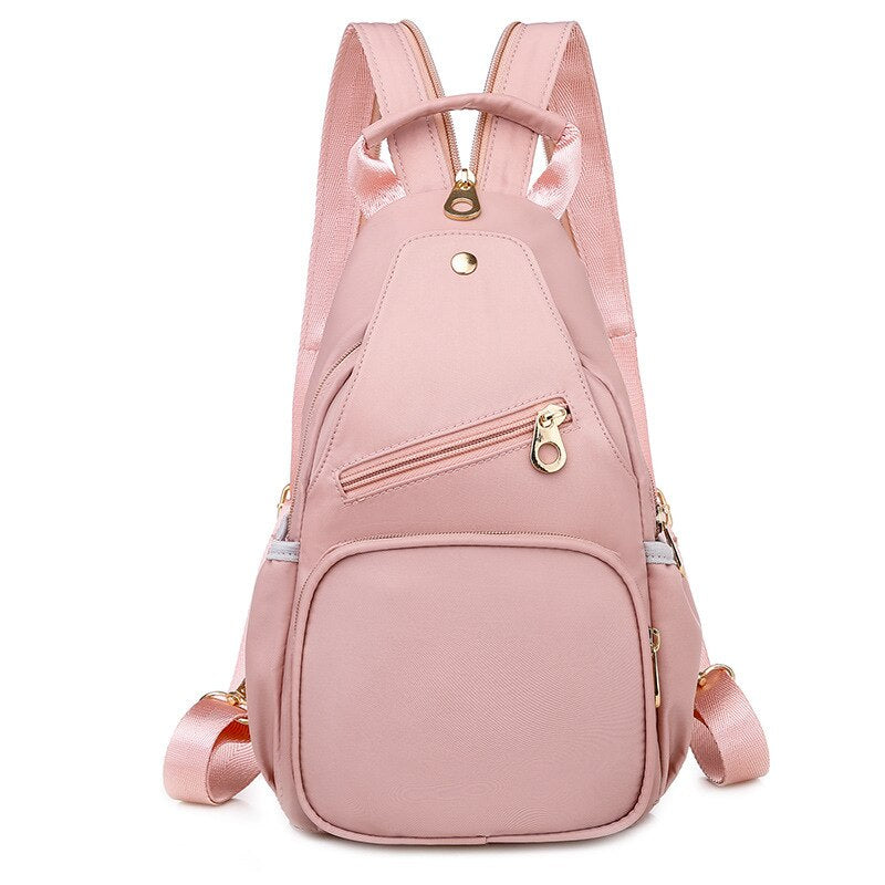 Women Small Backpack Chest Bag Sling Backpack Casual Travel Bag Simple Oxford Bagpack Crossbody Chest Bag For Go Out Shopping