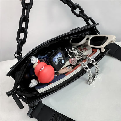 New style mini soft suitcase messenger bag men&#39;s luxury design square shoulder bag fashion unisex chain small handbag purse