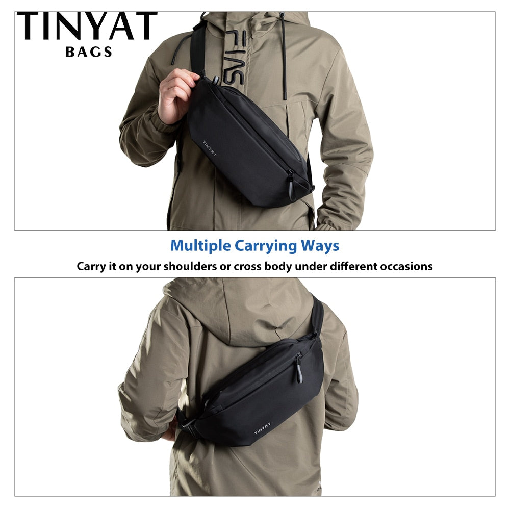 TINYAT New Multifunction Waist Bag for Men Anti-theft Belt Bags Male Waterproof Outside Chest Bag Pack Shoulder New Design