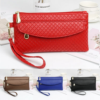 Red Black Leather Clutch Purse Women&#39;s Wallets Fallow Long Ladies Double Zipper Wallet Clutch Bag Party Design  Crocodile Purses