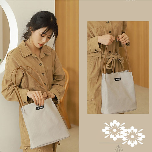 Simplicity Solid Color Shopping Bag Magnetic Button Exquisite Women's Ssatchel High Capacity Fashion Storage Shoulder Handbags