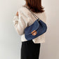 Elegant Flap Denim Women Messenger Bags Soft Single Strap Crossbody Bags Female Magnetic Buckle Pure Color Handbags