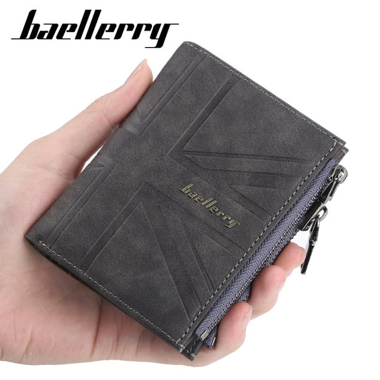 Men Wallets Card Holders Double Zipper Fashion Short Men Purse PU Leather High Quality Male Purse Gift For  Boy