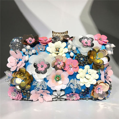 Boutique De FGG Elegant Women Flower Clutch Evening Bags Wedding Purses Bridal Handbags Party Dinner Bag