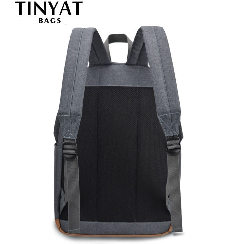 TINYAT Men&#39;s 15 inch laptop backpacks computer male school Backpacks Rucksacks leisure for teenage Travel Shoulder Mochila Grey