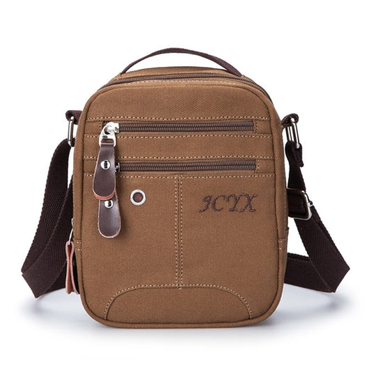 Mens Canvas Small Shoulder Bag Business Canvas Crossbody Small Bags for Man Messenger Bags Vintage Casual Brand Men Bag