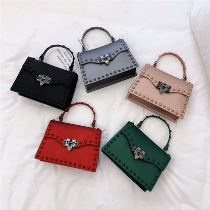 High Quality Women PVC Handbags Fashion Ladies Shoulder Bag Luxury Designer Crossbody Bags for Women Small Rivet Messenger Bags