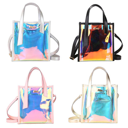 Luxury Band Women PVC Shoulder Bag Fashion Transparent Clear Handbag Messenger Bags Jelly Candy Color Crossbody Bag Tote Purse