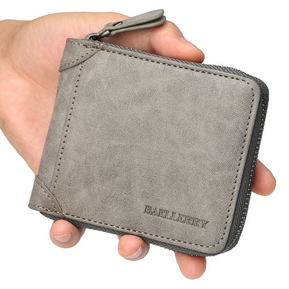 Baellerry Casual Style Zipper Men Wallets Card Holder Small Wallet Male Synthetic Leather Man Purse Coin Purse Men&#39;s Carteira