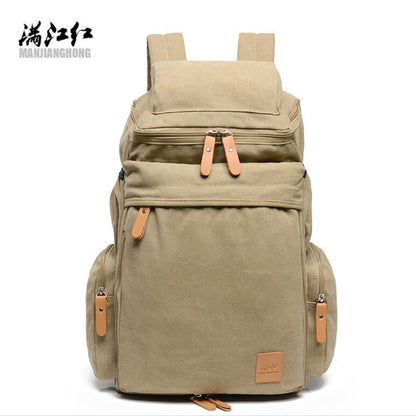 Large Capacity Men Vintage Travel Climb Laptop Backpack Wash Canvas Backpack Male Retro Casual Rucksack Teenagers School Bags