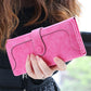 Many Departments Faux Suede Long Wallet Women Matte Leather Lady Purse High Quality Female Wallets Card Holder Clutch Carteras