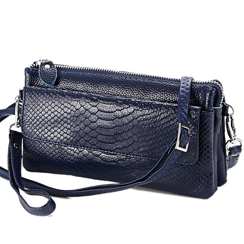 Women Evening Bag Genuine Leather Coin Purse Phone Pocket Lady Handbag Clutch Wallet Female Shoulder Messenger Bag Minaudiere