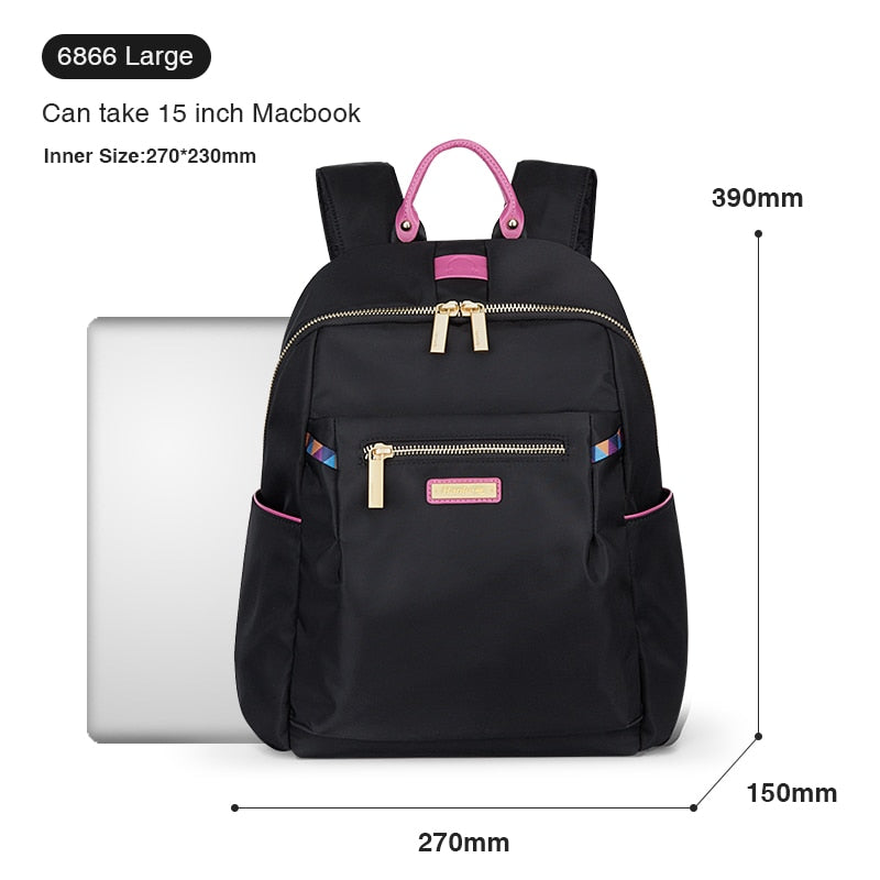 Hanke Women Backpack Fashion Design Waterproof Laptop Back Bag 15&quot; Backpack Bag Black Dropship H6866 H6868