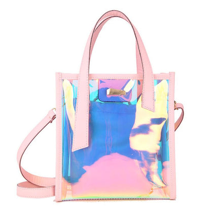 Luxury Band Women PVC Shoulder Bag Fashion Transparent Clear Handbag Messenger Bags Jelly Candy Color Crossbody Bag Tote Purse