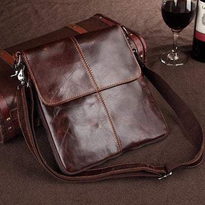 Genuine Leather Mens Bag Male Crossbody Bags Small Flap Casual Messenger Bags Men&#39;s Shoulder Bag Male Genuine Leather