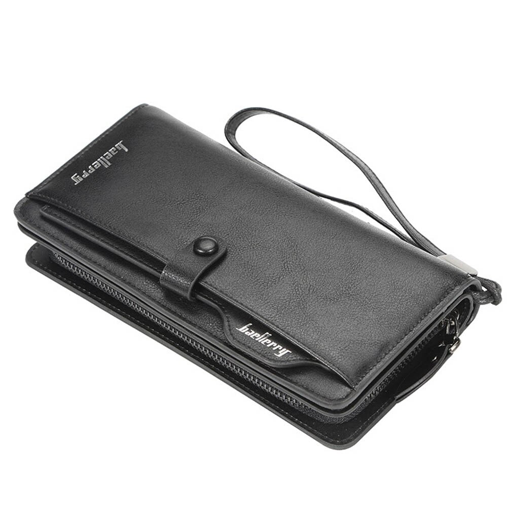 Baellerry Men Long Fashion Wallets Desigh Zipper Card Holder Leather Purse Solid Coin Pocket High Quality Male Purse