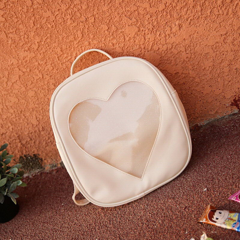 Summer Candy Transparent Love Heart Shape Backpacks Harajuku School Backpack Shoulder Bags For Teenager Girls Book Bag