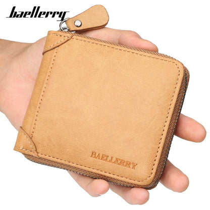 Baellerry Casual Style Zipper Men Wallets Card Holder Small Wallet Male Synthetic Leather Man Purse Coin Purse Men&#39;s Carteira