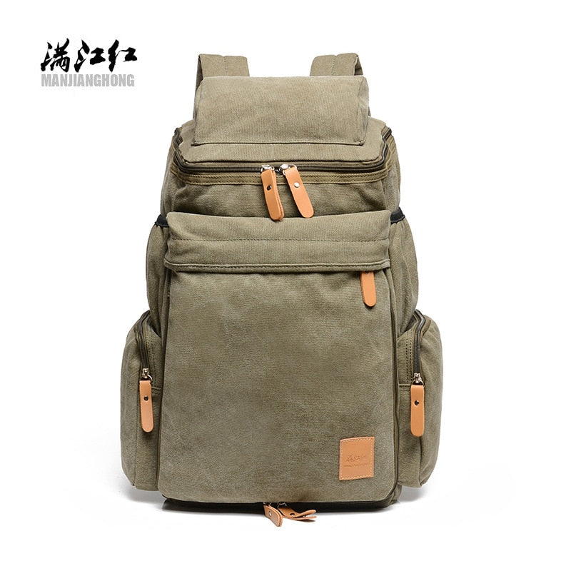 Large Capacity Men Vintage Travel Climb Laptop Backpack Wash Canvas Backpack Male Retro Casual Rucksack Teenagers School Bags