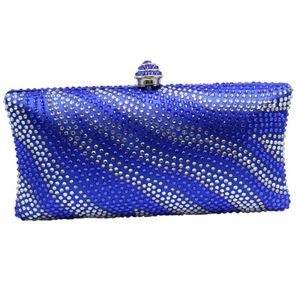 Factory Wholesale Purple Womens Evening Bag with Rhinestone Crystal Clutch Purse