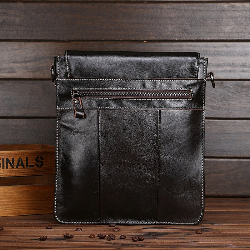 Norbinus Men Shoulder Bag Genuine Leather Messenger Bags Cowhide Crossbody Bag for Men Leather Handbags Business Briefcase Pouch