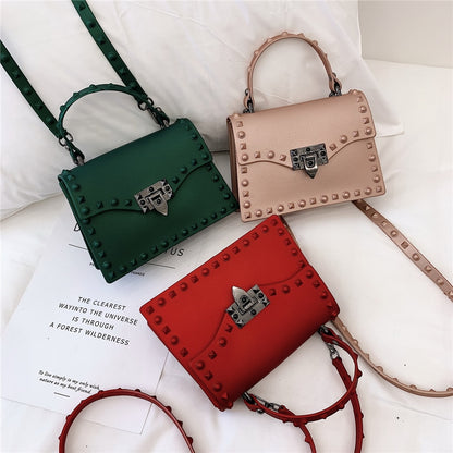 High Quality Women PVC Handbags Fashion Ladies Shoulder Bag Luxury Designer Crossbody Bags for Women Small Rivet Messenger Bags