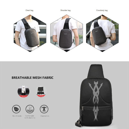 Tigernu Fashion Men Male chest Bags Casual Splashproof  9.7 inch chest Bag for Male chest Bags  Black Men