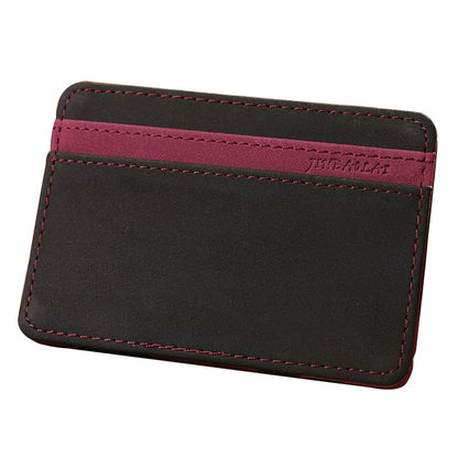 JINBAOLAI Scrub Leather Credit Card Wallets Men Fashion Women Purses Magic Small Wallet Mini Money Clips New Design Short Purse