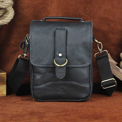 Original Leather Male Fashion Casual Tote Messenger bag Design Satchel Crossbody One Shoulder bag 8&quot; Tablets Pouch For Men 143-d