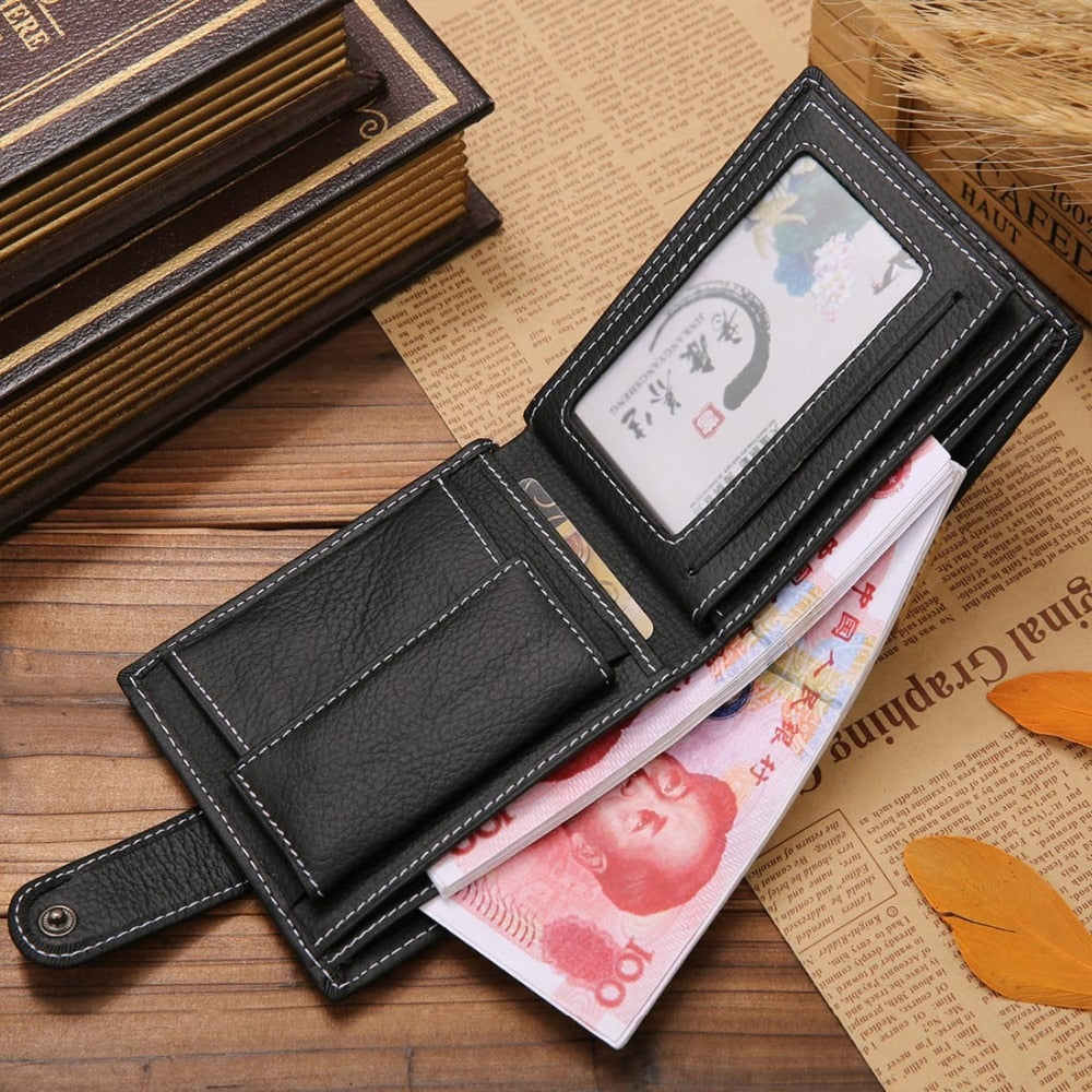 JINBAOLAI Leather Men Wallets Solid Sample Style Zipper Purse Man Card Horder Famous Brand Quality Male Wallet Name Engraving