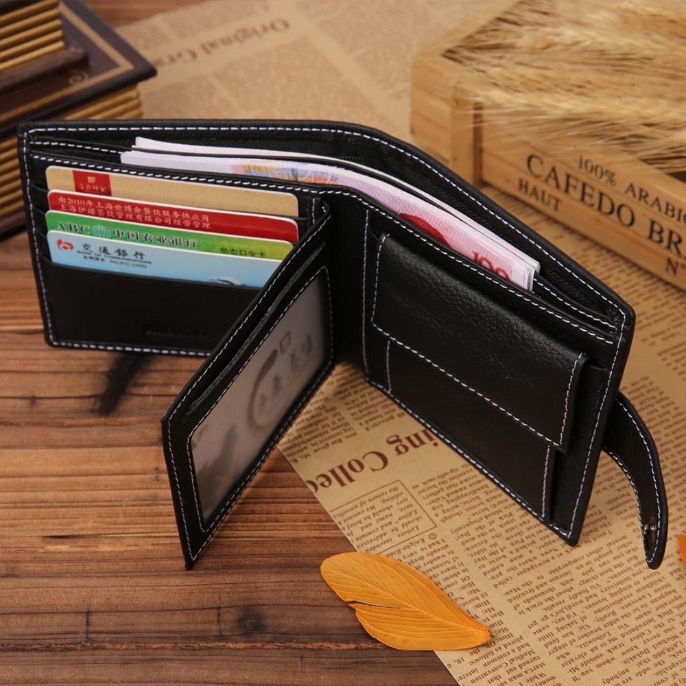 JINBAOLAI Leather Men Wallets Solid Sample Style Zipper Purse Man Card Horder Famous Brand Quality Male Wallet Name Engraving