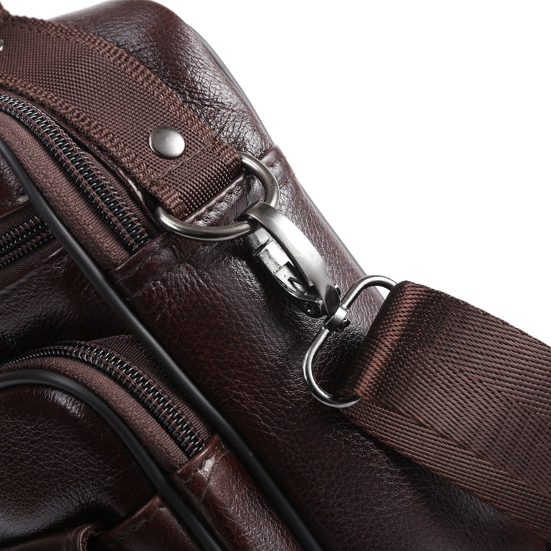 Genuine Leather Men&#39;s Handbag Shoulder Bag Leather Crossbody 2019 Messenger Bag For Male Fashion Flap Zipper hasp Handbag ZZNICK