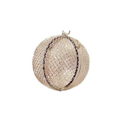 Gold Metal Clutch Bag Luxury Handbags Women Bags Designer Round Mini Hollow Ladies Hand Bag Chain Crossbody Sac Purse