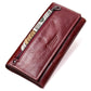Contact&#39;s Genuine Leather Women Long Purse Female Clutches Money Wallets Brand Design Handbag for Cell Phone Card Holder Wallet