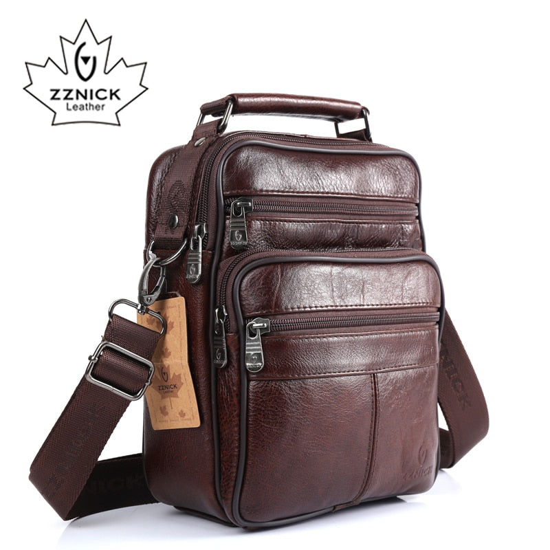 ZZNICK Men Bags Ipad Handbags Sheepskin Leather Male Messenger Purse Man Crossbody Shoulder Bag Men&#39;s Travel Bags  8101