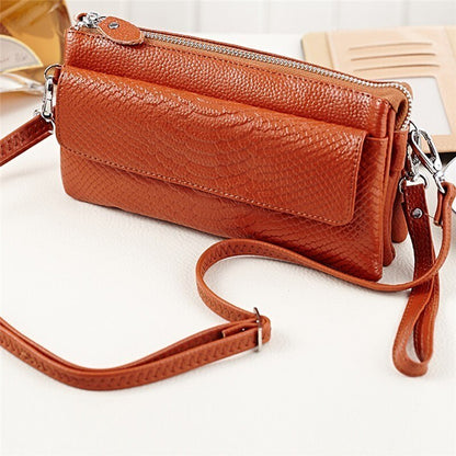 Women Evening Bag Genuine Leather Coin Purse Phone Pocket Lady Handbag Clutch Wallet Female Shoulder Messenger Bag Minaudiere