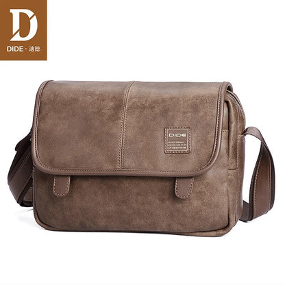 DIDE New man messenger bags man PU Leather Casual Crossbody Handbag Men&#39;s Cross Body Shoulder Bag Retro casual Cover