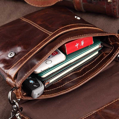 Genuine Leather Mens Bag Male Crossbody Bags Small Flap Casual Messenger Bags Men&#39;s Shoulder Bag Male Genuine Leather