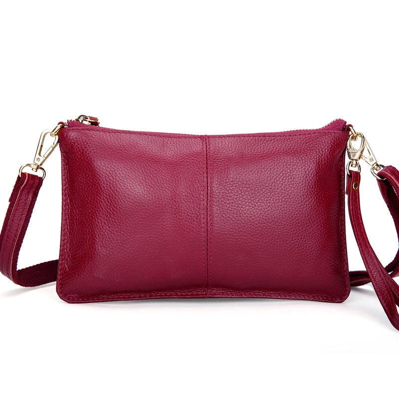 RanHuang Women Genuine Leather Day Clutches Candy Color Shoulder Bags Women&#39;s Fashion Crossbody Bags Small Clutch Bags